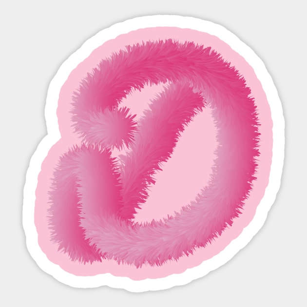 D Pink Animal Initials Sticker by desingmari